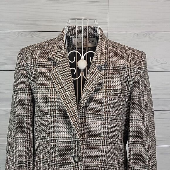 Vintage 80's Evan Picone womens plaid checkered Made in USA suit Size 2 - Picture 2 of 16